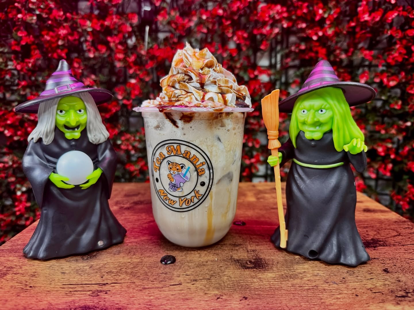 Introducing two new drinks at Tea Mania: Come try the Galaxy Milk Tea with a mix of brown sugar, caramel and cheese foam 🌌 🪐and a twist on a favorite, the Mango Cheesecake Milk Tea